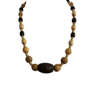 💥4 For $20💥Brown Tan Wooden Bead Bohemian Necklace